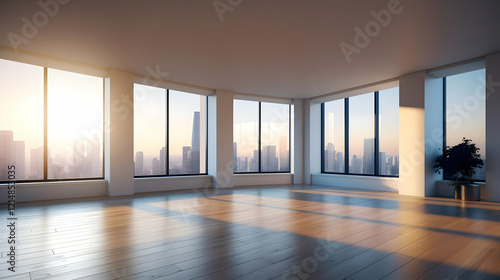 Empty Room with Floor-to-Ce...