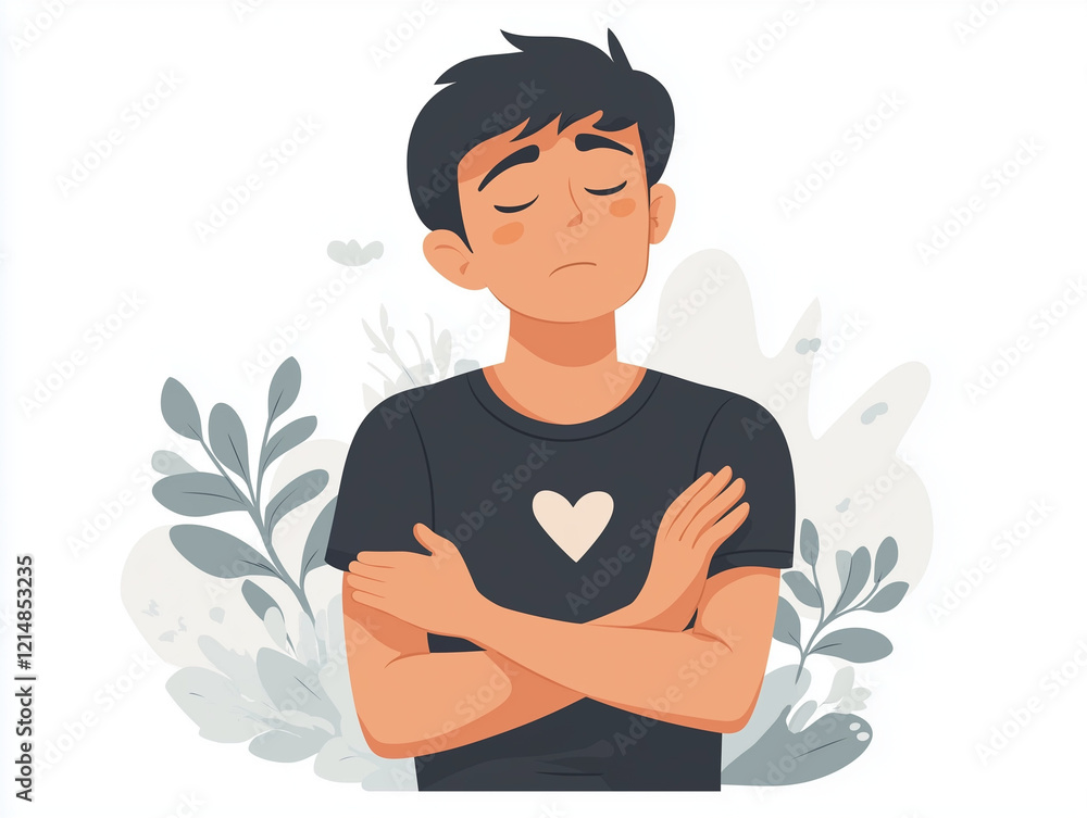 Man with heart attack symptom in flat design on white background. Heart disease concept. Man with heart attack symptom in flat design on white background. Heart disease concept.