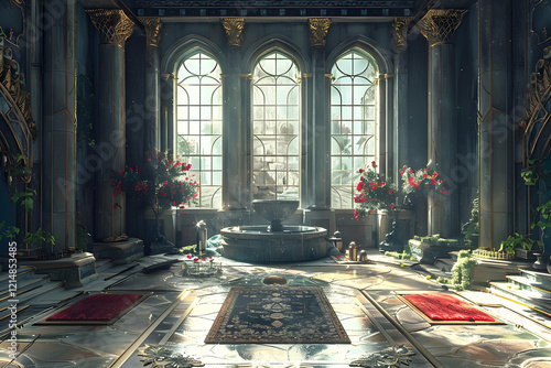 Ornate Palace Interior with...