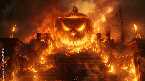 Blazing Halloween Pumpkin I...
