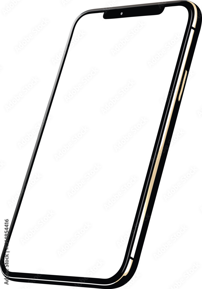 Obraz premium Modern Black Smartphone with Gold Accents
