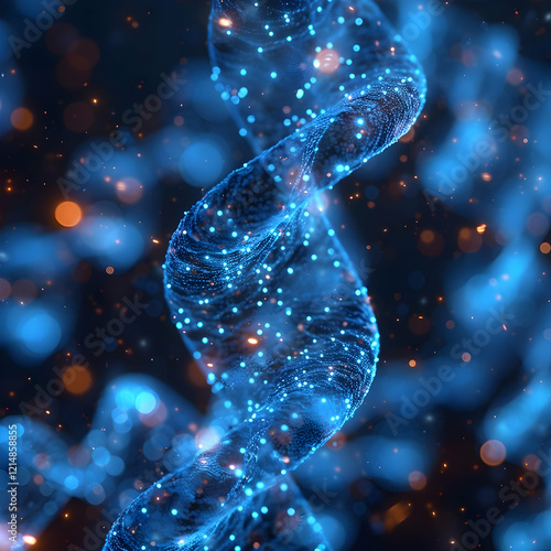 Abstract Blue Helix Structu...
