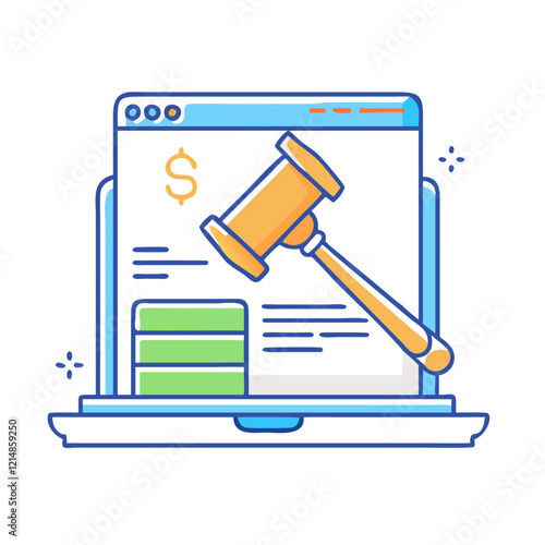 online auction icon, online auction vector illustration-simple illustration of online auction, perfect for online auction logos and icons