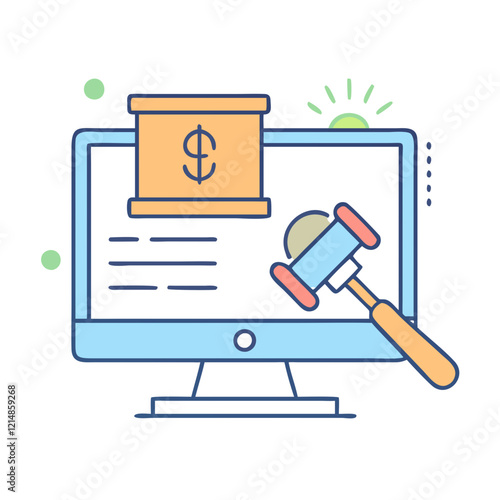 online auction icon, online auction vector illustration-simple illustration of online auction, perfect for online auction logos and icons