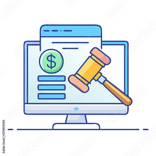 online auction icon, online auction vector illustration-simple illustration of online auction, perfect for online auction logos and icons