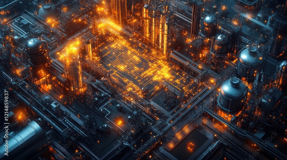 Fototapeta premium Seamless operations enhance efficiency in industrial facilities across global locations