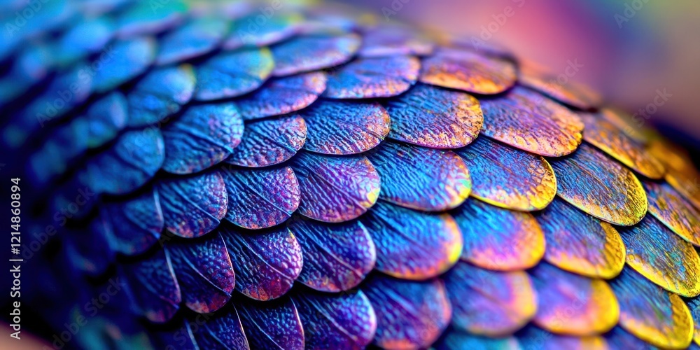 Obraz premium Colorful fish tail with a blue and yellow stripe