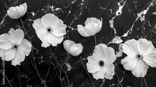 White Flowers Bloom Elegant...