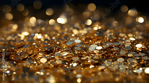 Golden Confetti Pile Glitte...