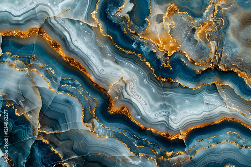 Abstract Blue and Gold Agat...