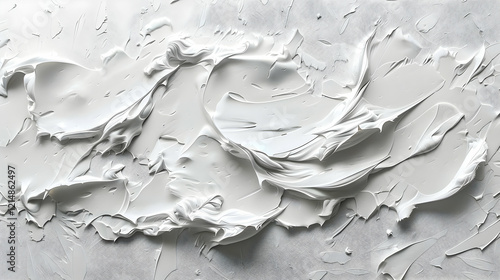 White Impasto Abstract Pain...