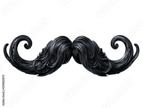 Isolated Black Mustache Stylish Design