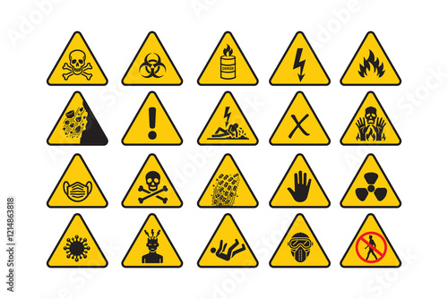 all warning sign vector Illustration on white background