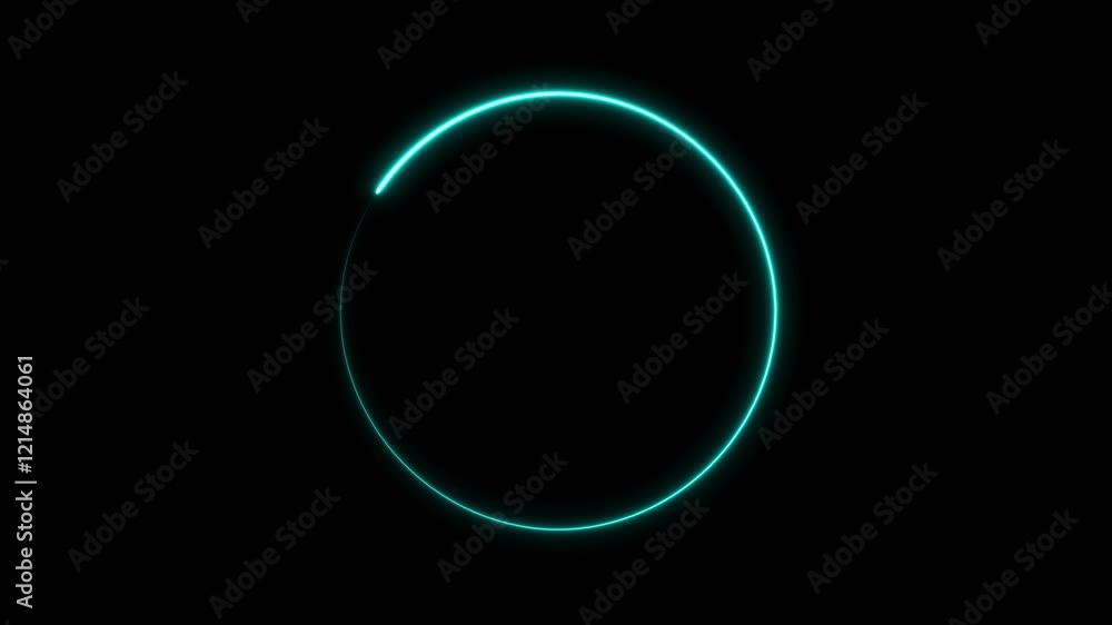 Green Neon light circle frame loading icon background animation in retro style Green Neon light circle frame loading icon background animation in retro style