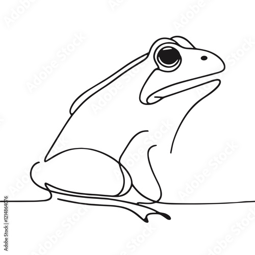 Minimalist Monoline Illustration of a Frog