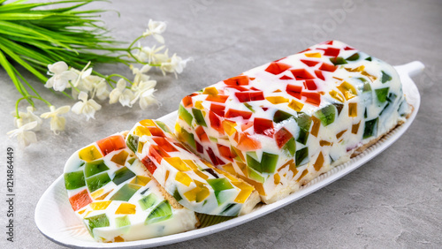 Delicious broken glass jelly cake, the best dessert