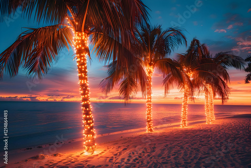 Palm Trees Decorated with F...