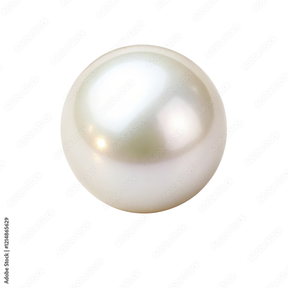 Obraz premium Single Pearl, Realistic 3D Render, Isolated on Transparent Background, Jewelry, Gem, Pearl, Jewelry Design, Gemstone