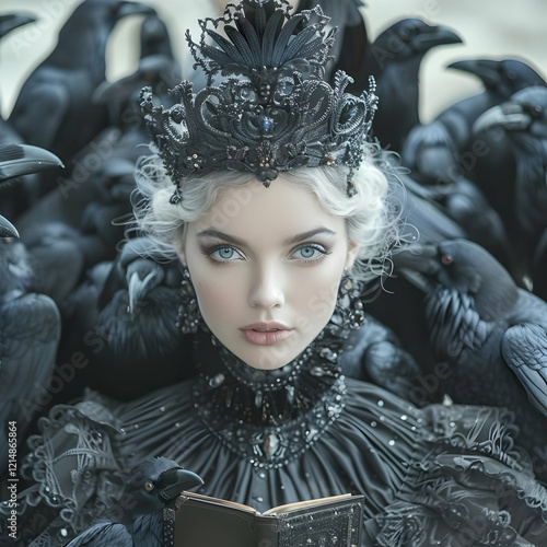 Gothic Queen with Black Cro...