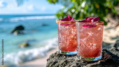 Two Refreshing Pink Cocktai...
