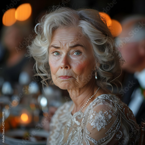 Elegant Senior Woman Looks ...