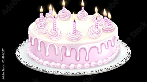 Pink and White Frosted Laye...