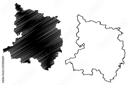 Ostprignitz-Ruppin district (Federal Republic of Germany, rural district, State of Brandenburg) map vector illustration, scribble sketch Ostprignitz Ruppin map