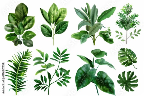 Wallpaper Mural Collection of Green Tropical Artificial Plants Torontodigital.ca
