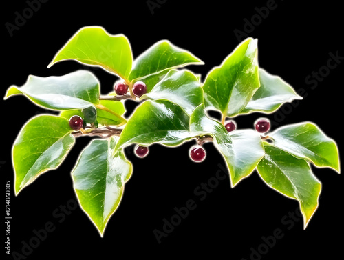 Glossy Green Leaves and Dar...