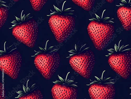 Ripe Red Strawberries Patte...