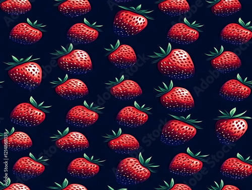 Ripe Red Strawberries Seaml...