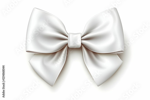 White Silk Bow Elegantly Ti...