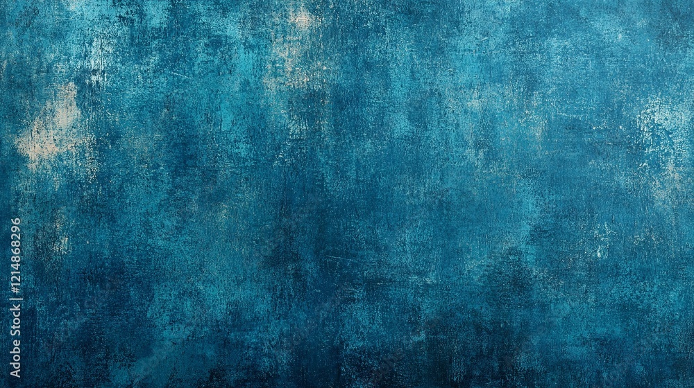 Obraz premium A blue and gold abstract painting with a textured background.