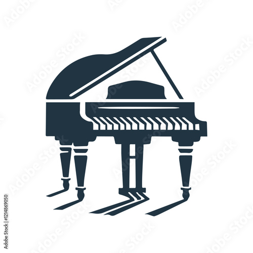 Elegant Grand Piano Silhouette Vector Design