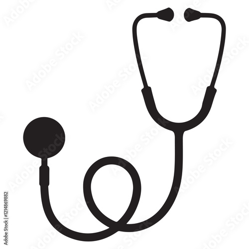 Doctor stethoscope medical device flat icon vector