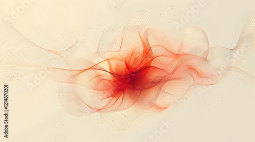 Abstract Red and Orange Wav...