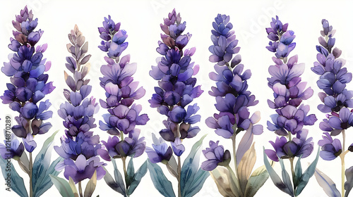 Watercolor Purple Flowers G...