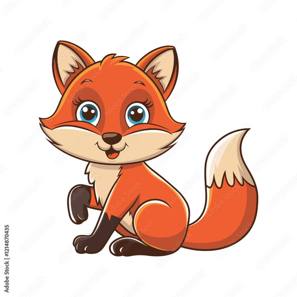 Fototapeta premium Cute Cartoon Fox