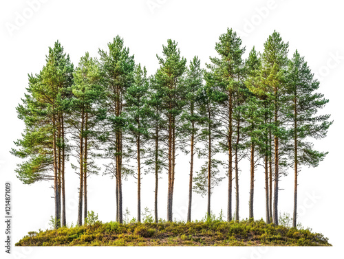 Isolated Row of Pine Trees photo