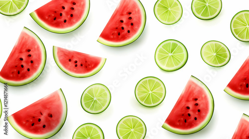 Watermelon and Lime Slices ...