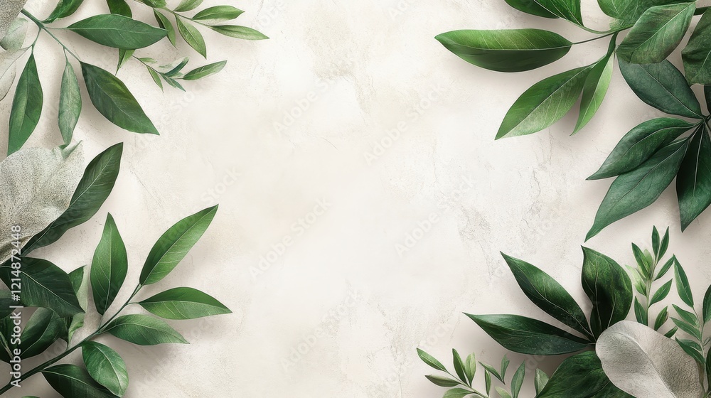 Elegant Green Leaf Border for Certificates Elegant Green Leaf Border for Certificates