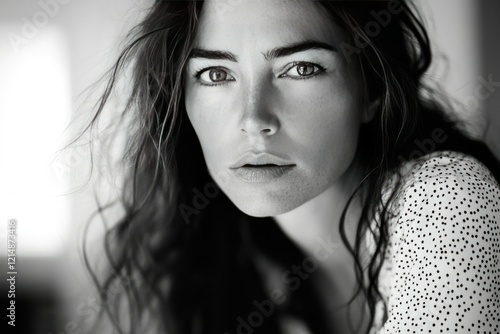 Striking Black and White Portrait of a Woman photo