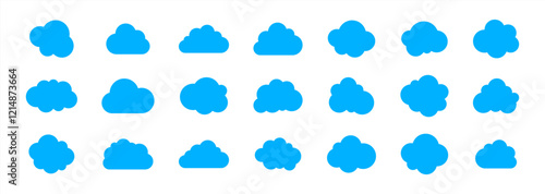 Cloud computing icon. Line, glyph and filled outline colorful version, abstract cloud outline and filled vector sign. Cloud icon. Vector illustration 10 eps.