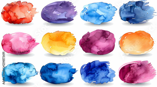 Twelve Vibrant Watercolor S...