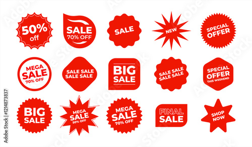 Set of Sale badges. Sale quality tags and labels. Template banner shopping badges. Special offer, sale, discount, shop, black friday. Vector illustration 10 eps.