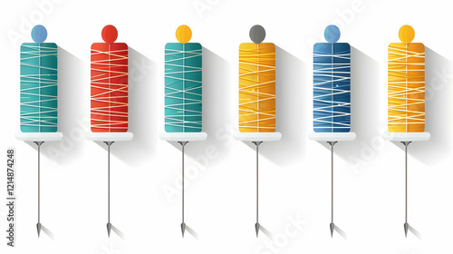 Six Colorful Wrapped Candle...