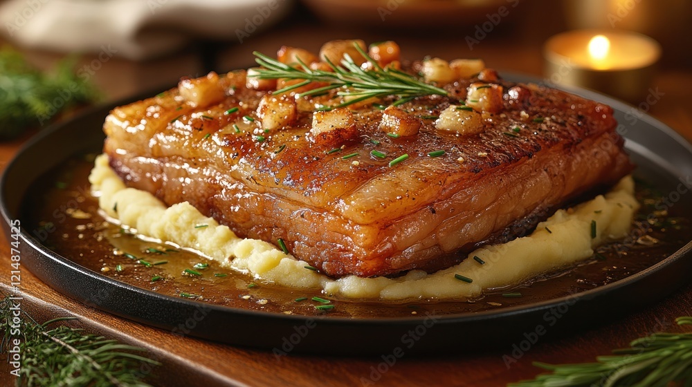 Crispy Pork Belly, Mashed Potatoes, Romantic Dinner Crispy Pork Belly, Mashed Potatoes, Romantic Dinner