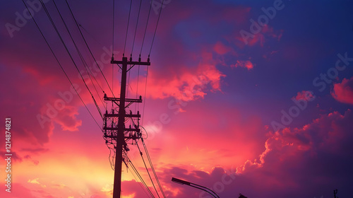 Power Lines Silhouette Agai...