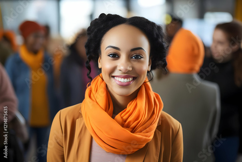 Confident Woman Smiles Brig...