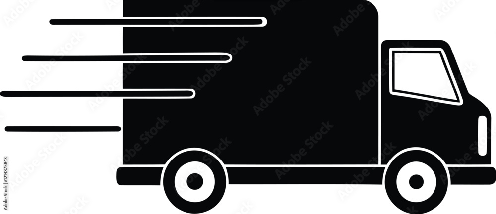 Delivery truck vector illustration design, delivery truck silhouette vector art, delivery truck line art vector Delivery truck vector illustration design, delivery truck silhouette vector art, delivery truck line art vector